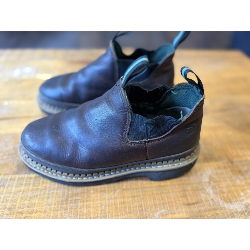 Georgia Giant Womens Romeo Brown Leather Slip On Work Boots GR362 US 7.5
